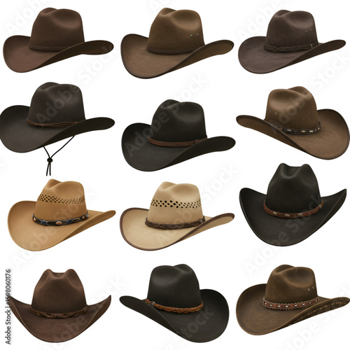 Wallpaper Mural Collection of Assorted Cowboy Hats Isolated on Transparent Background Torontodigital.ca