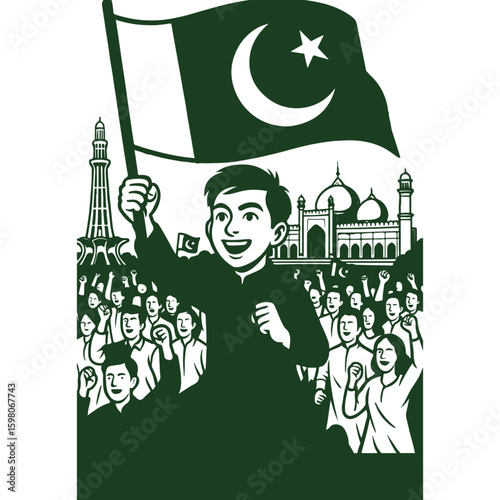 a man 14 august celebrate vector