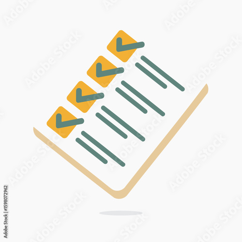 Checklist with green checkmarks in a rectangular frame.