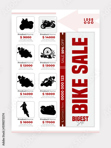 bike template sale flyer and car post black friday print ready template design