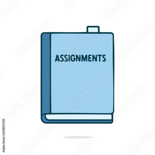 Vector image of a book labeled 'Assignments'.