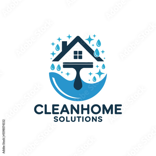 Unique home cleaning logo Modern and minimalist vector and abstract logo