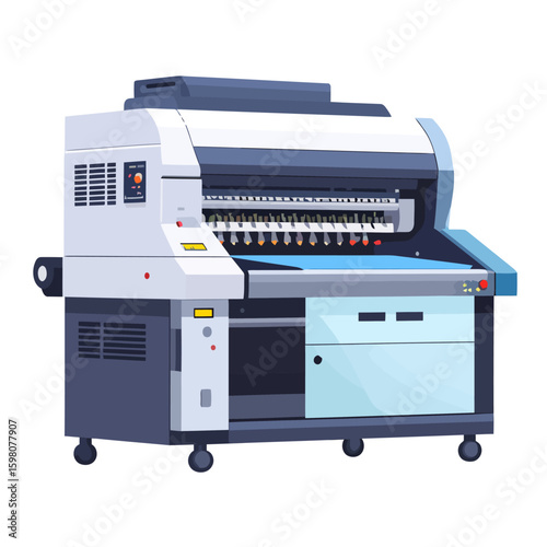 Large-Format Industrial Inkjet Printer with Multiple Print Heads and Control Panel