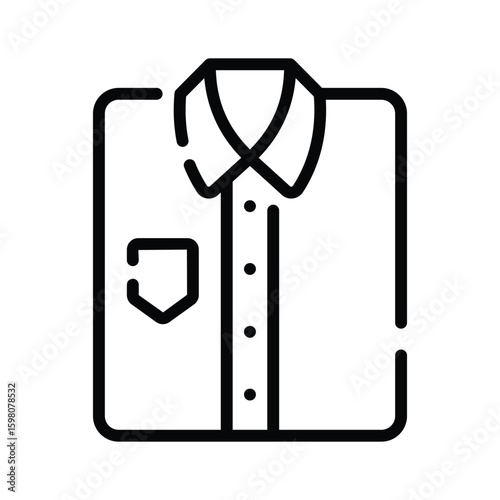 Modern outline style icon of buttoned folded shirt