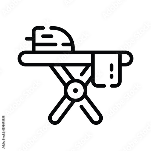 Ready to use linear icon of flat iron board