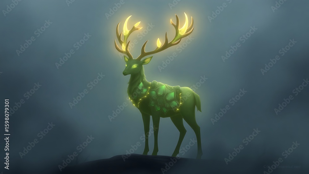Obraz premium deer with black background