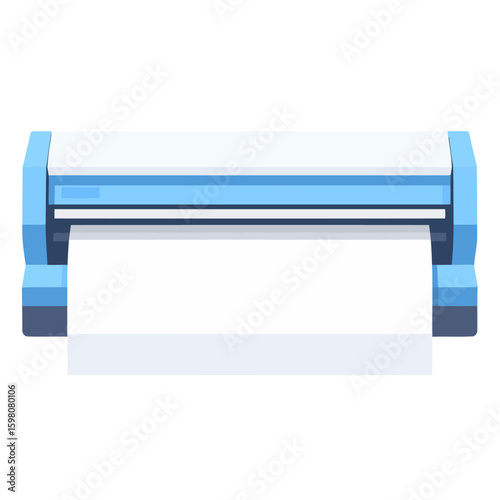 Large Format Light Blue and White Digital Printer with Paper Roll