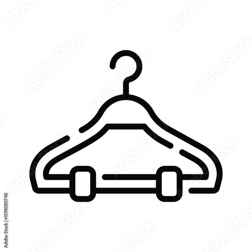 Ready to use outline style icon of wire clothes hanger