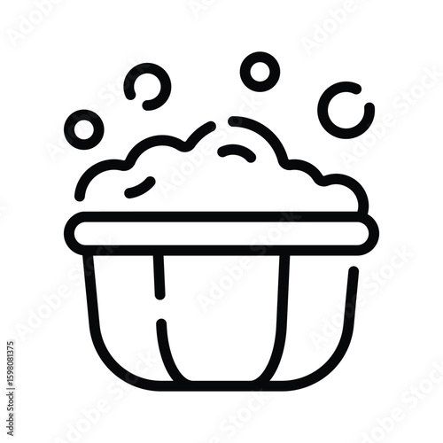 Trendy linear icon of bubbling bubble tub