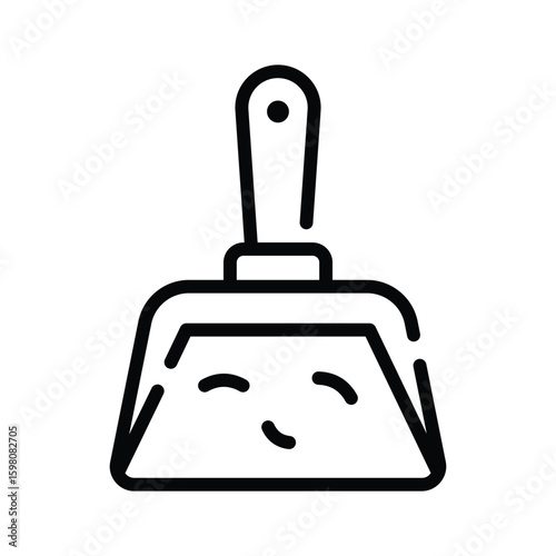 Trendy linear icon of basic cleaning dustpan