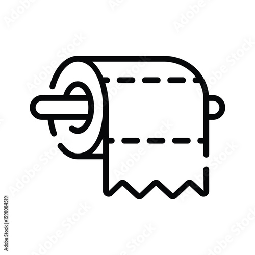 Sleek outline style icon of hanging tissue roll
