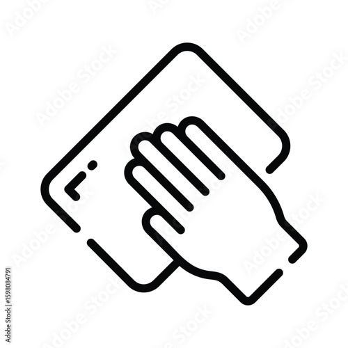 Trendy outline style icon of wiping hand gesture