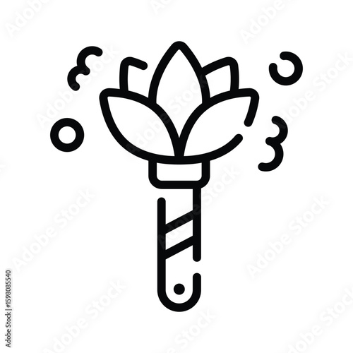 Trendy outline style icon of small dusting brush
