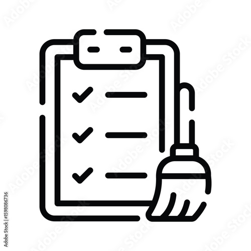 Trendy outline style icon of house cleaning list
