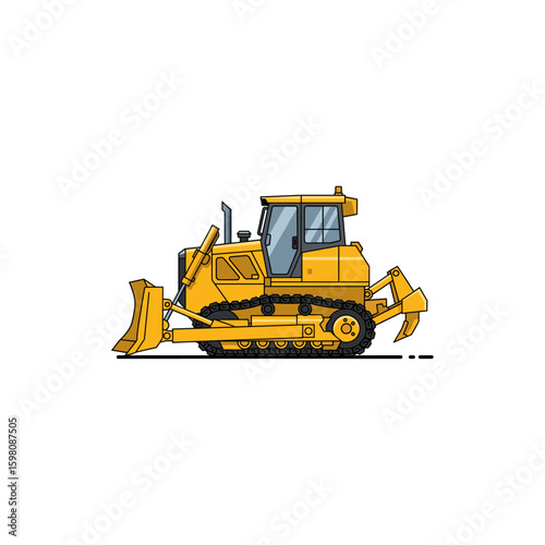 Construction Excavator icon logo flat vector design