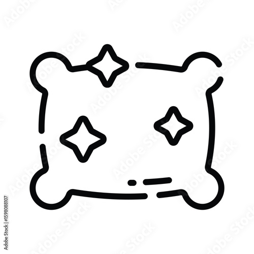 Trendy linear icon of fluffy clean pillow
