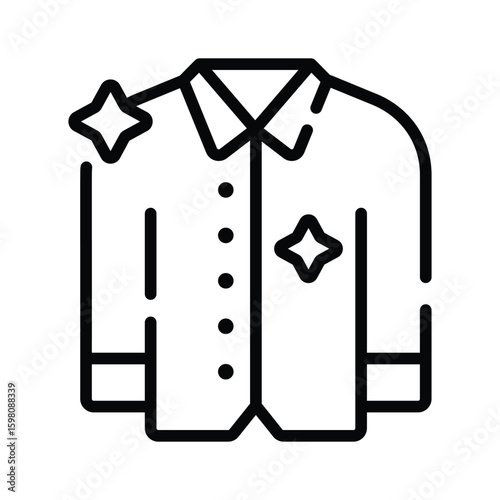 Premium outline style icon of freshly washed shirt