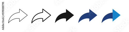 Share Arrow Icon Set.  Editable Stroke Vector