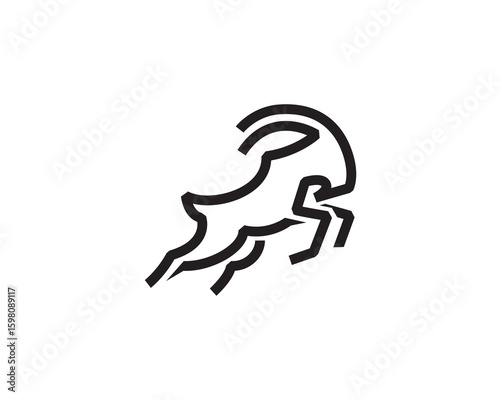 jump ibex goat line art logo icon symbol design template illustration inspiration