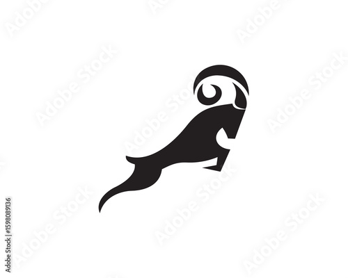 abstract ibex goat jump logo icon symbol design template illustration inspiration