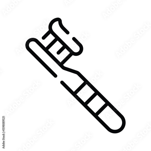 Handy outline style icon of manual toothbrush