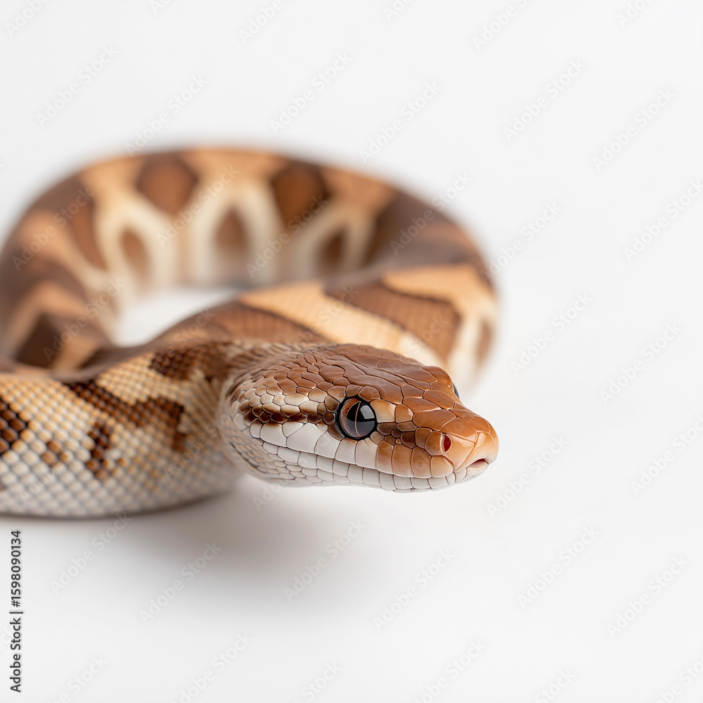 Fototapeta premium Close-up of a snake with intricate scales and unique pattern, ideal for wildlife and nature enthusiasts