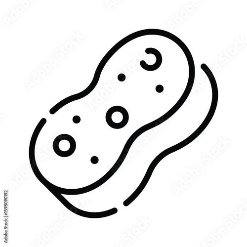 Handy outline style icon of soapy cleaning sponge