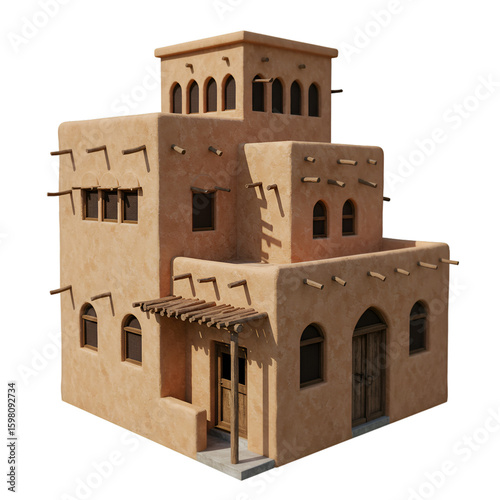 3d Illustration of Desert House isolated
