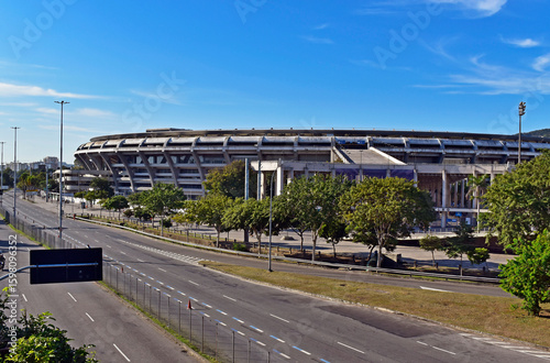 Maracanã Stadium seen from the Maracanã neighborhood, Rio de Janeiro, Brazil