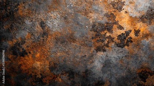 Texture of Corroded Metal Rust Abstract Background with Orange and Gray Patches