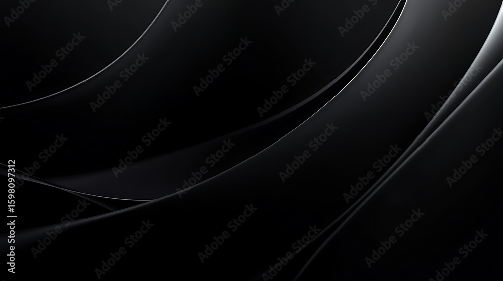 Obraz premium Abstract Dark Background with Soft Curved Lines and Gradient Lighting