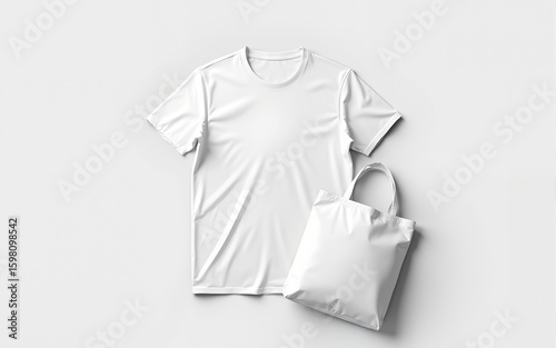 White Apparel Mockup Featuring Tshirt Cap And Tote Bag. High quality