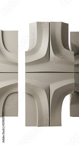 Abstract 3D Illustration of Intersecting Geometric Shapes