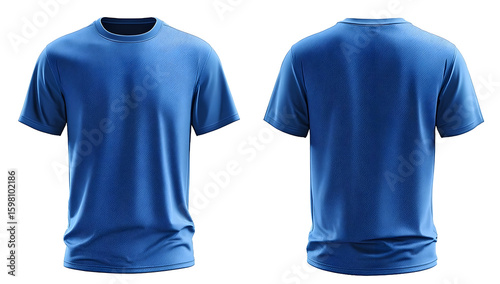 A versatile blue t-shirt showcasing both front and back views. Ideal for casual wear, sports activities, or as a blank canvas for custom designs.