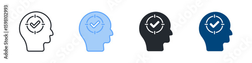 Focus Icon Set Multiple Style. Designed In Outline, Blue, Glyph, Dual Tone