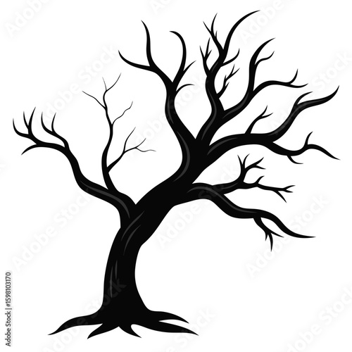 Old Branch Black Vector