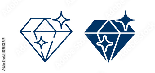 Diamond icons. Symbol of luxury and high value. Vector illustration.