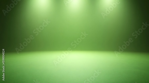 Green Illuminated Backdrop with Spotlights for Product Photography and Videography