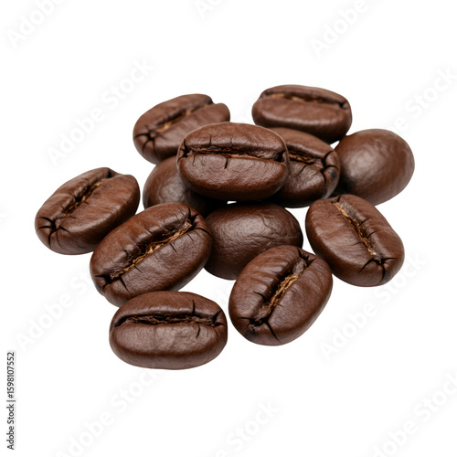 Photo of Isolated Coffee Beans on Black Background