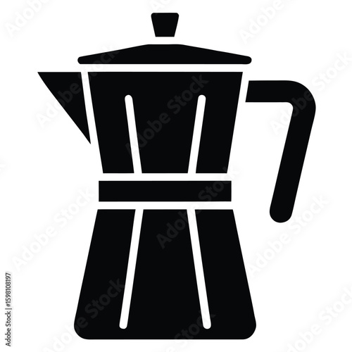 Black and White of an Italian Moka Pot Coffee Maker Still