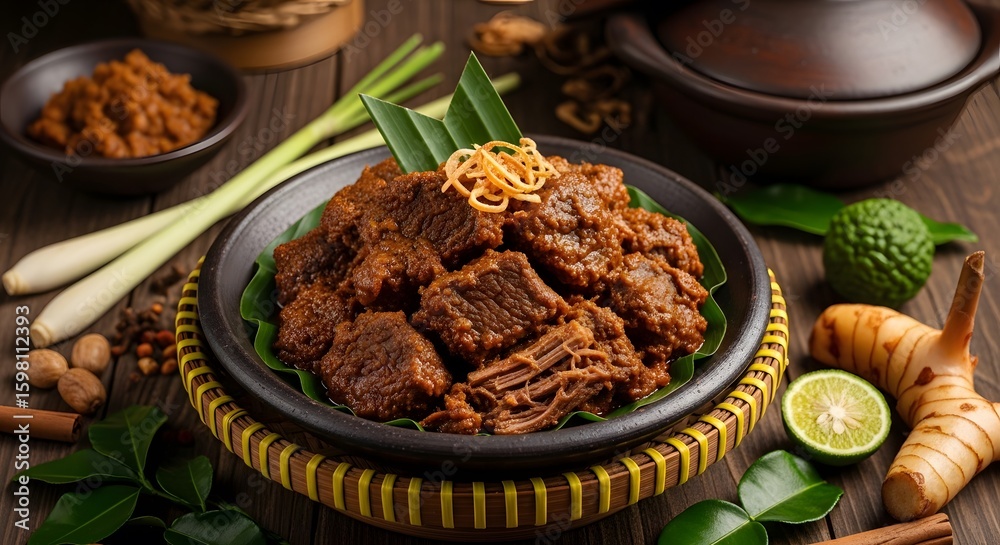 Fototapeta premium Beef Rendang, Indonesian Cuisine