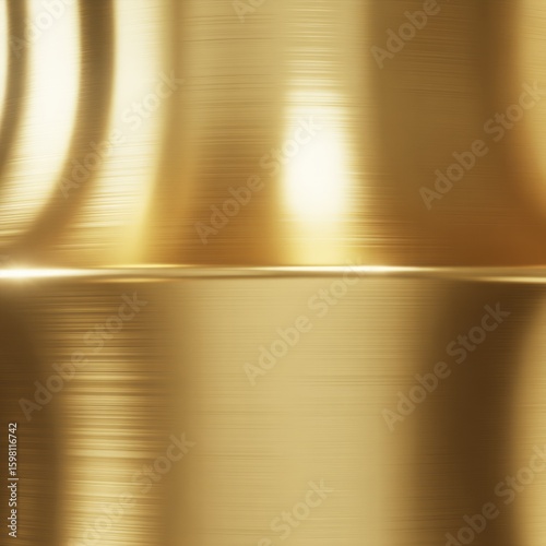 Brushed gold metallic surface with reflections texture