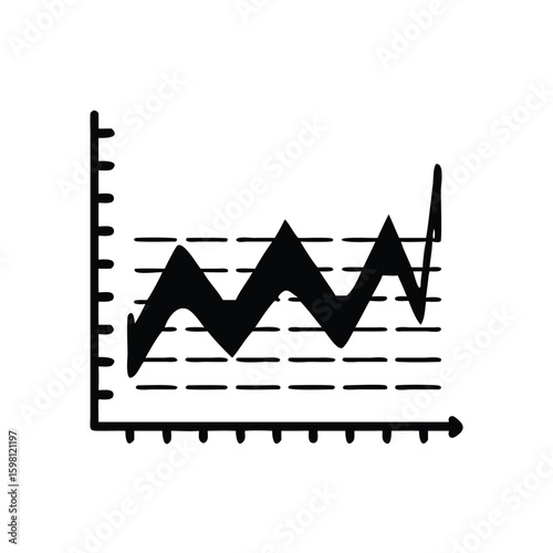 A basic line chart shows trends with irregular rises and falls on a transparent background