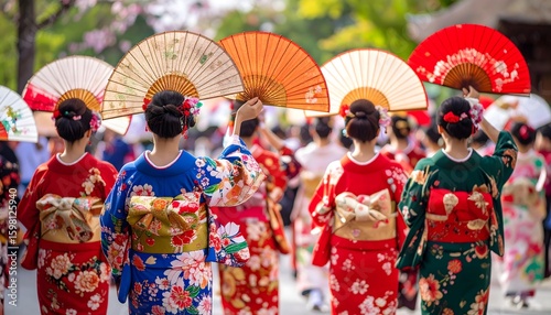Japanese dancers perform a firefly dance