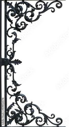 Detailed Wrought Iron Corner Element Illustration PNG