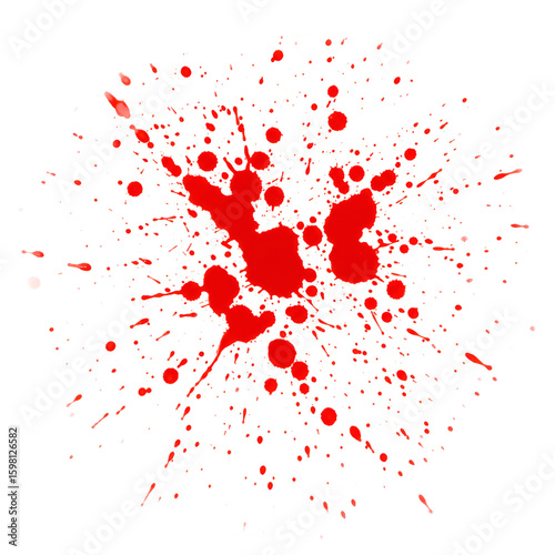 Abstract Illustration of Red Blood Splatter on White PNG