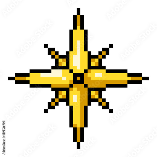 Vector Pixel Art - Wind Rose Icon