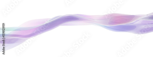 Liquid 3D glass wave with holographic iridescence and abstract fluid gradient. Transparent ribbons with chromatic reflections and elegant light dispersion. Minimal tech design featuring silky swirls.
