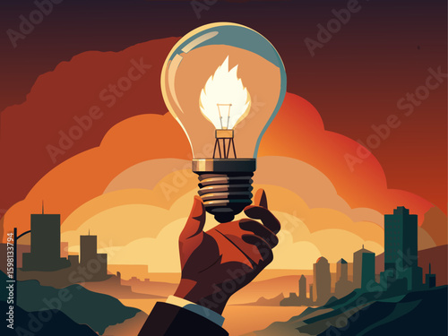 Burned-Out Light Bulb Held in Hand – Burnout Concept