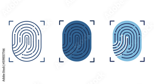Digital fingerprint patterns in linear style for biometric security